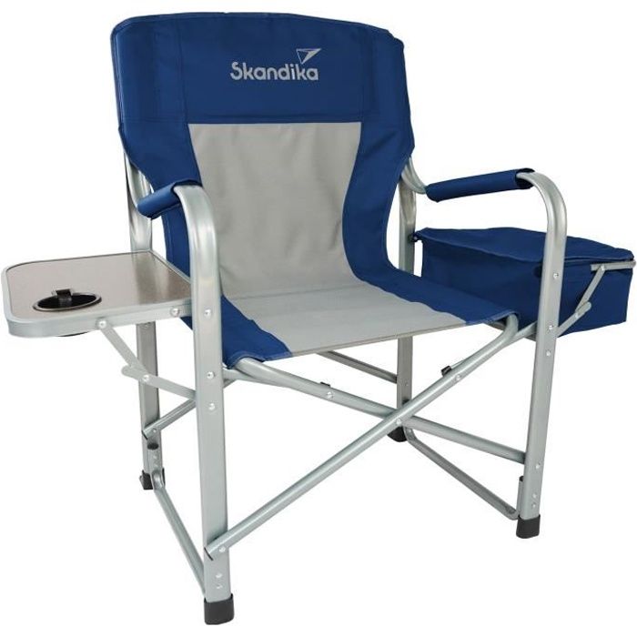 Skandika Tepsa - Chaise Pliante de Camping pêche - Pliable - avec Table, Compartiment Isotherme - Max. 150 kg - Sac de transport