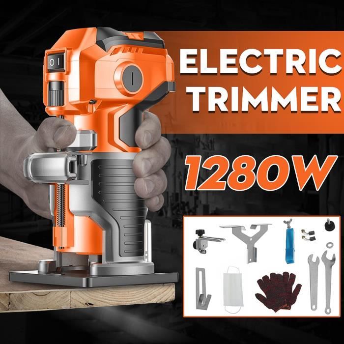 TEMPSA 35000r/min Kit de Trimmer Electrique a Bois Scie Coupe-bordures de Gravure Outil de Menuiserie en Aluminium 220v