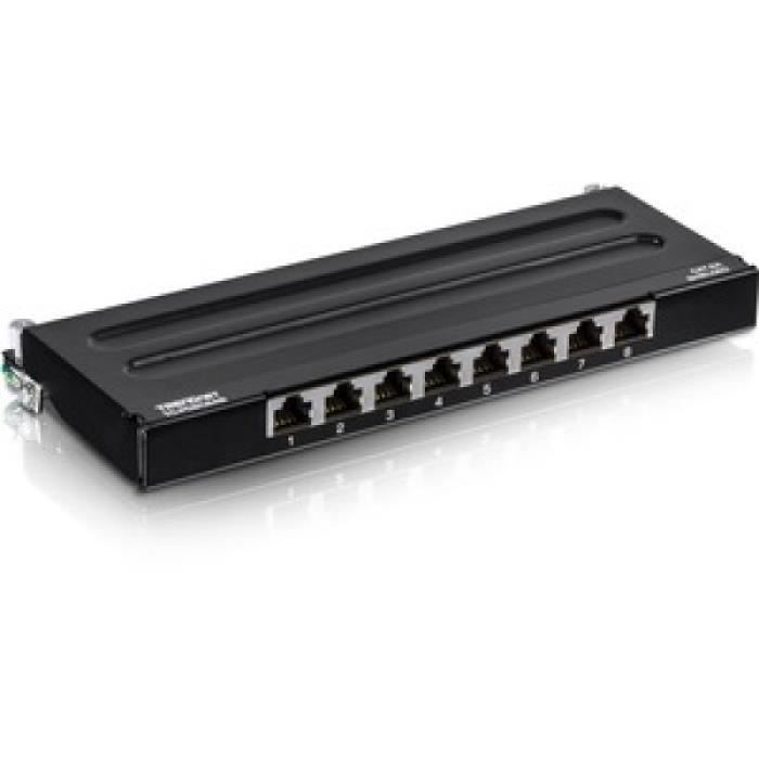 8-PORT CAT6A SHIELDED WALL MOUNT PATCH PANEL 0,000000 Noir