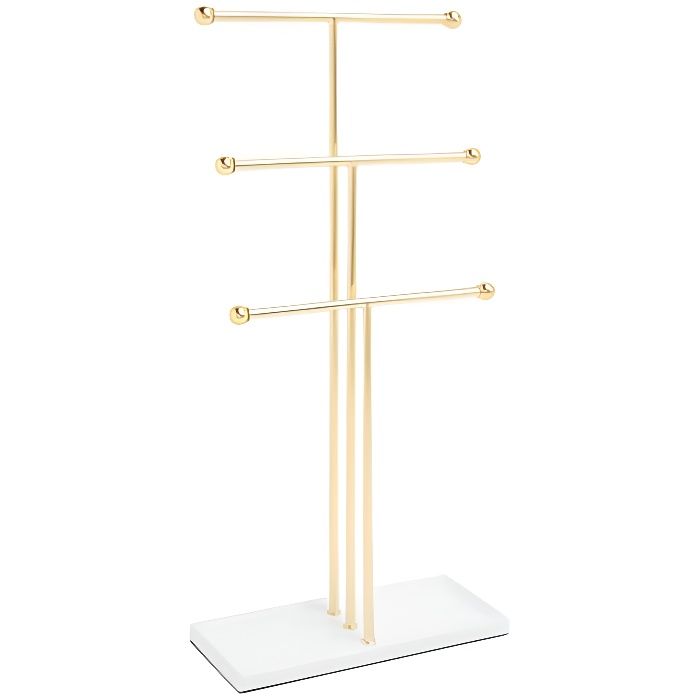 Porte-bijoux Trigem blanc/laiton ( Catégorie : Boite à bijoux )