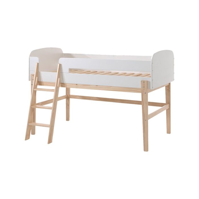 Vipack Lit mezzanine bois blanc Scandinave 90 Kiddy