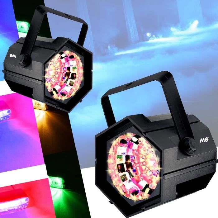 Pack Lumière Stroboscopes à 47 LED multicolore 4 couleurs Vitesse du flash réglable