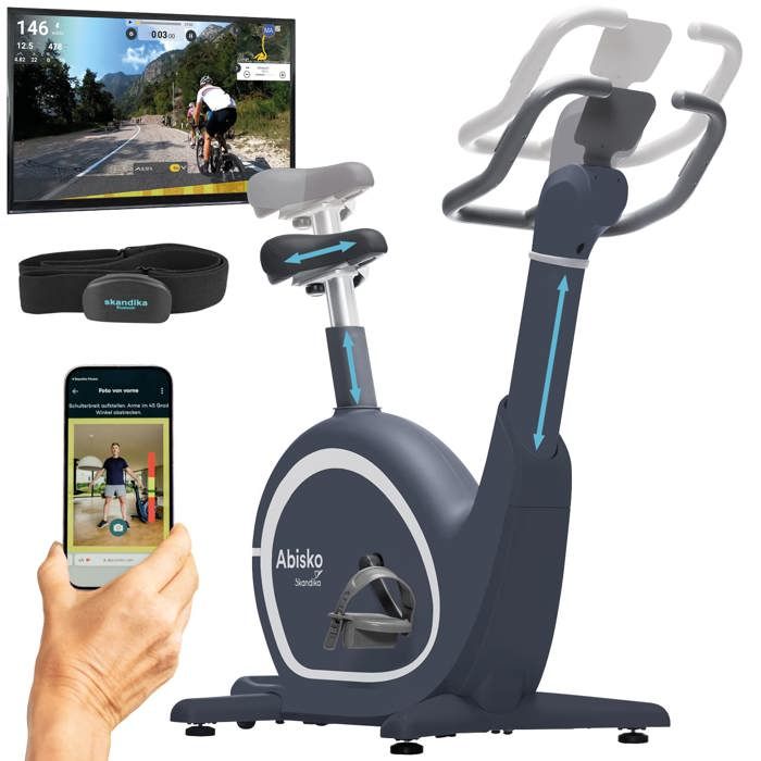 Vélo D'appartement Ergomètre - Volant D'inertie 4 Kg, Siège Et Guidon Réglables, Moniteur, Charge Max 80 Kg