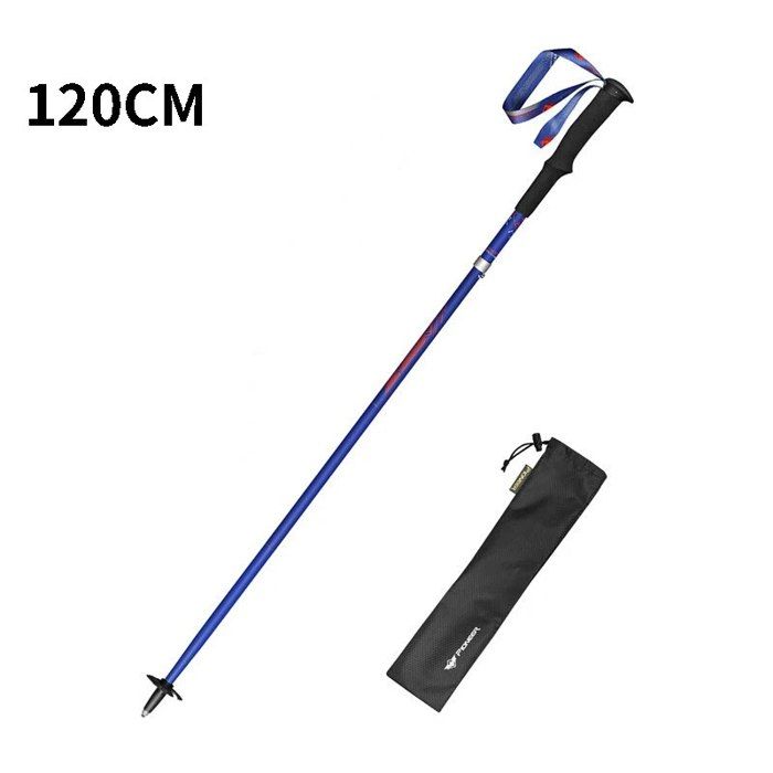 Hnjindong Lot de 2 bâtons de randonnée, de trekking, de marche, structure télescopique réglable, 110-130 cm, amortisseur de ressort intégré en alliage d'aluminium de qualité aéronautique, convient