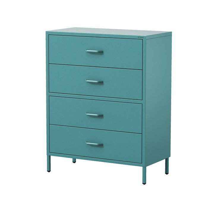 Jan Nowak Commode Chambre en Métal Commode Rangement 4 Tiroirs - Carla Surface Brillante 80 x 1015 x 40 cm Marine