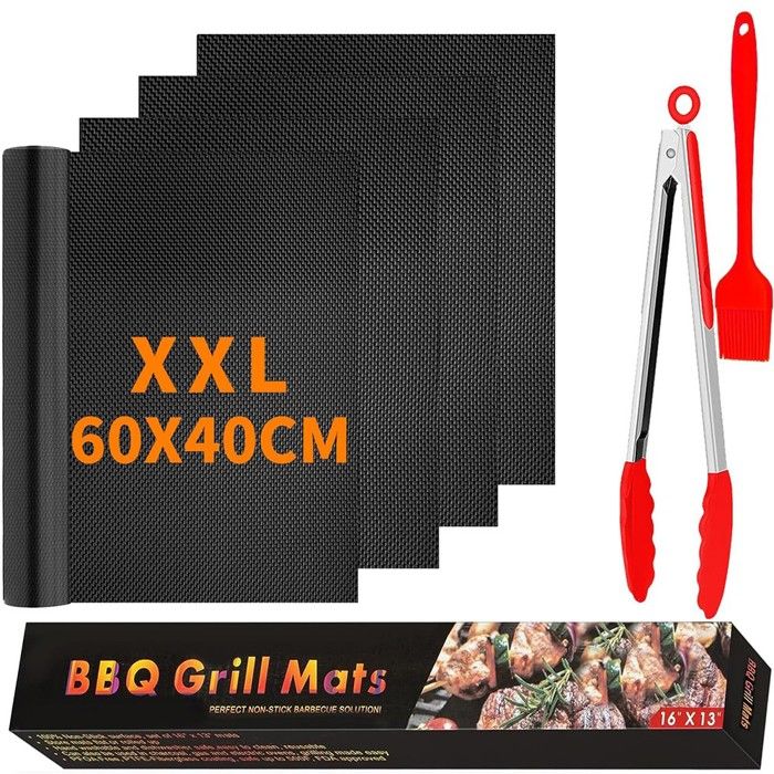 Set de 5 Tapis de Cuisson pour Barbecue et Four- 40cm*33cm Feuilles Anti-adhérent de BBQ et Feuilles de Cuisson réutilisable - Maison