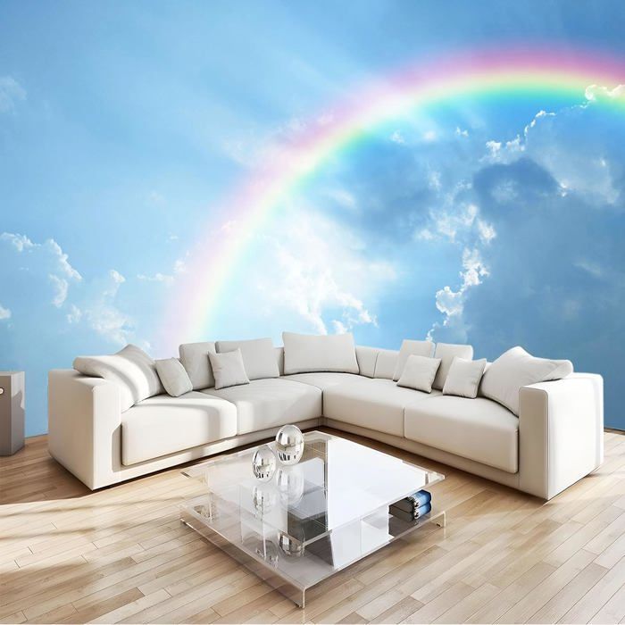 Papier Peint Soie Ciel Arc-En-Ciel 350x256cm - LIUXIN - Papier Peint ...