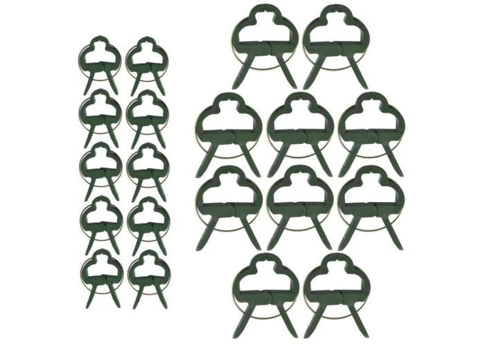 Clips Pour Plantes Grimpantes - Lot De 50 - Vert, Plastique Et Acier - Pour Attacher Tomates, Concombres, Vignes