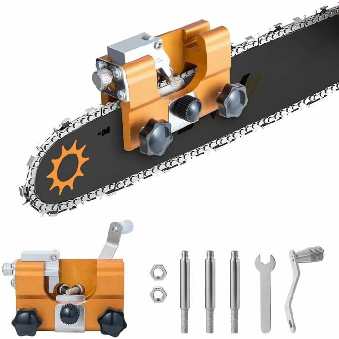 Kit Affûtage Tronçonneuse 8 Pièces - Limes Diamantées 4/5/5.5/6 Mm, Guide D'angle, Pour Chaîne De Tronçonneuse (adaptable Sur Outil Rotatif) - 6