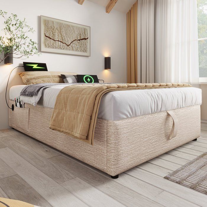 Lit coffre 90x200 TEMMA en chêne blanchi : design et unique