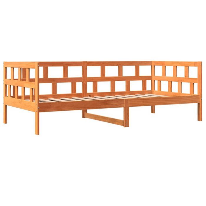 Lit banquette 2 places - Canapé/Lit de jour - multifonctionnel - cire marron 80x200 cm bois pin massif CAL5905190