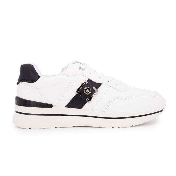 Tom Tailor Baskets en toile blanches avec logo doré Femme TOM TAILOR