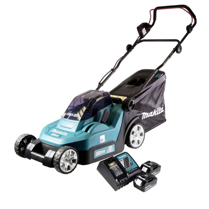 Tondeuse à gazon sans fil Makita DLM 432 36 V Largeur de coupe 43 cm Bac de ramassage 50 - vue 2