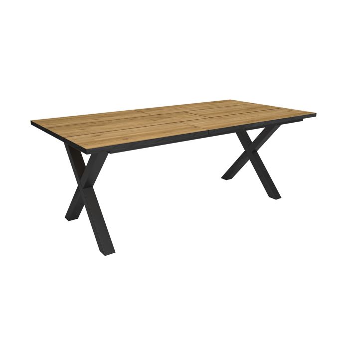 Table à manger Meuble Salle à Manger 194x90x74 cm Pour 10 personnes Chêne et noir RF3820 Table à manger Meuble Salle à Manger 194x90x74 cm Pour 10 personnes Chêne et noir RF3820