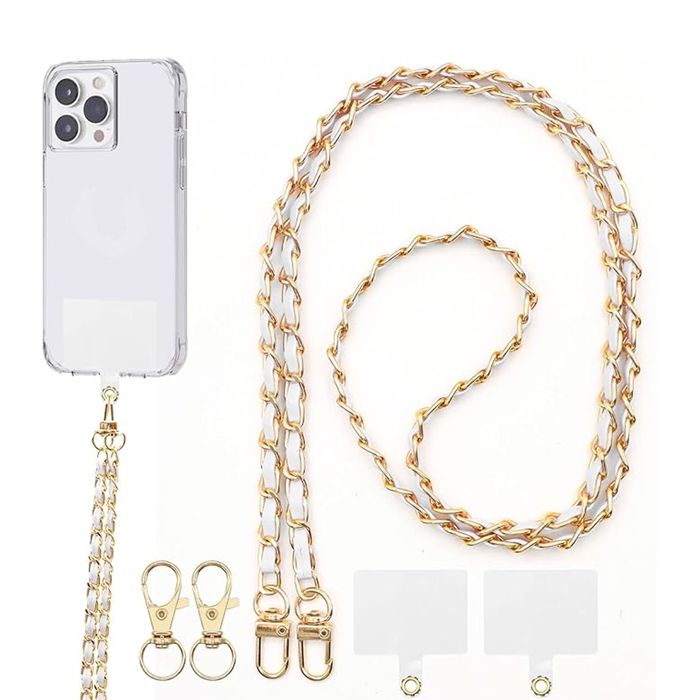 Chaîne Sac à Main Perles Colorées 120cm - Collier Téléphone Détachable Déco Femme (Fermoir Alliage)