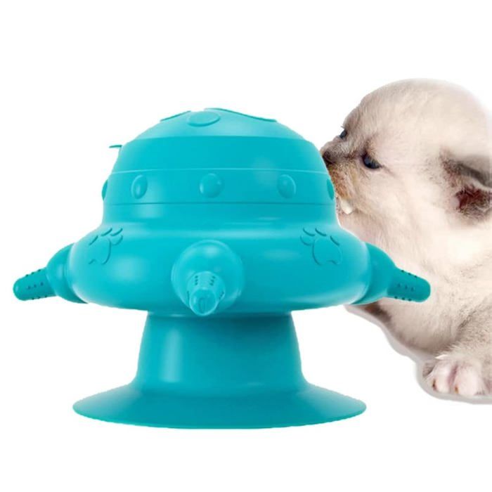 Mangeoire pour Chiots Bol à Lait Bionique en Silicone pour Animaux De Compagnie avec 4 Sucettes Et Ventouse Biberon Silicone