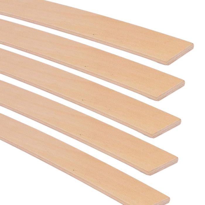 Lattes de sommier en bois de hêtre - Bois Massif résistant et Flexible - 780 x 53 x 8 mm