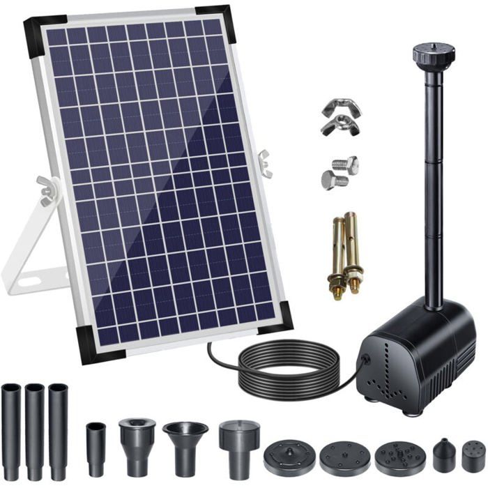 Meilleurs prix pour Pompe Solaire 18V/10W 1000L/h Eau Circulation pour Bain dOiseaux Aquarium Jardin