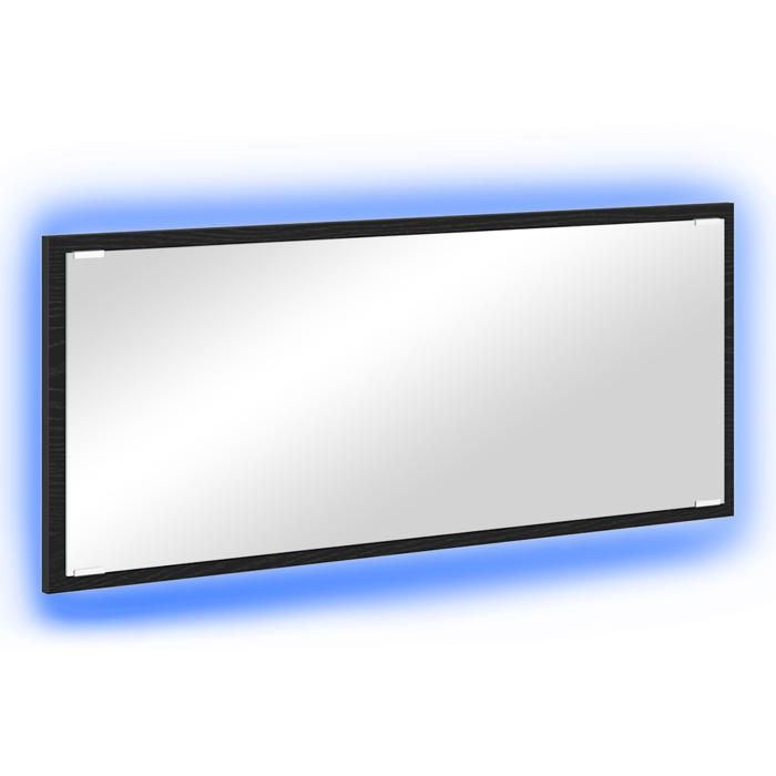 Miroir de salle de bain avec éclairage LED - VIDAXL - Chêne noir - 120x50 cm - Rectangulaire - Éclairage LED