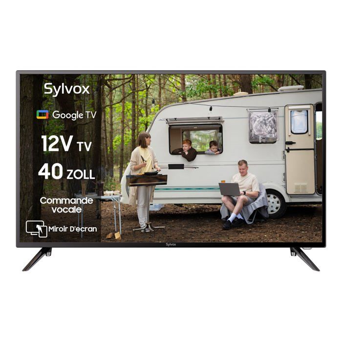 TV LCD 40 (102 cm) SYLVOX Vehicle 12V Full HD 1080p Smart TV Google Résistance aux vibrations