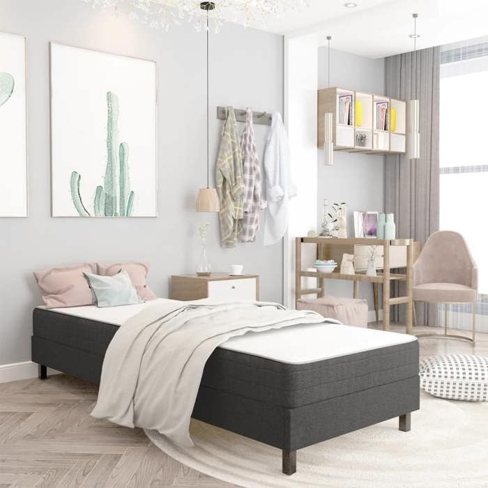 Sommier à lattes en tissu gris - VIDAXL - 100x200 cm - Gris - MDF et métal - Montage simplifié - Nettoyage facile Sommier à lattes en tissu gris - VIDAXL - 100x200 cm - Gris - MDF et métal - Montage simplifié - Nettoyage facile