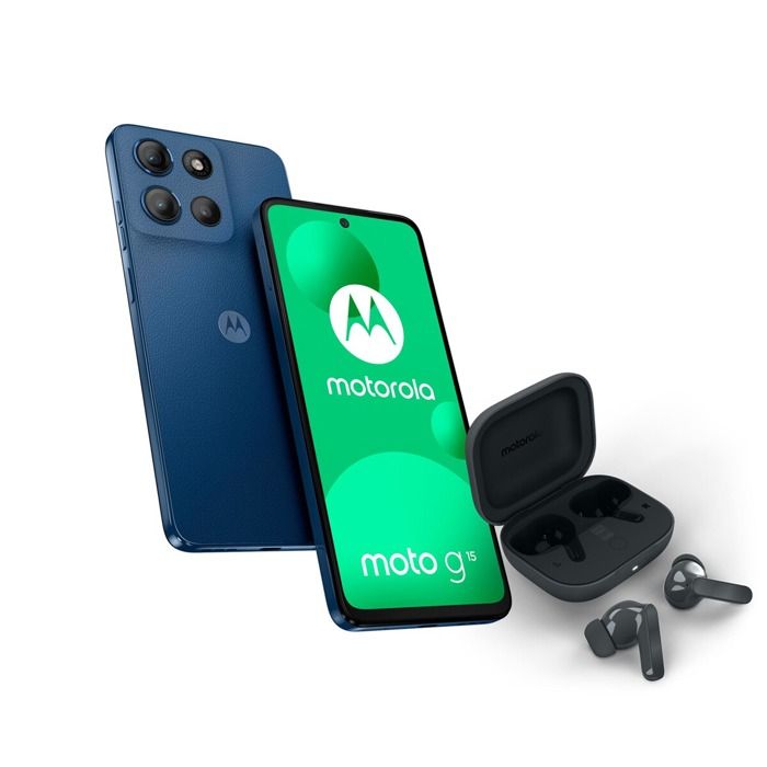 Pack Smartphone Motorola G15 6 72 Double SIM + Ecouteurs Motorola Buds Bass shadow - vue 3
