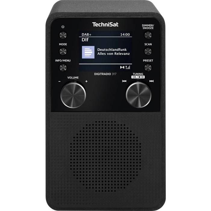 TechniSat DIGITRADIO 317 Radio de table DAB+ FM FM DAB+ Bluetooth AUX fonction réveil noir