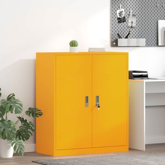 Meuble classeur - meuble dossier suspendu - meuble rayonnage Vidaxl Armoire de rangement Jaune moutarde 90 x 40 x 105 cm