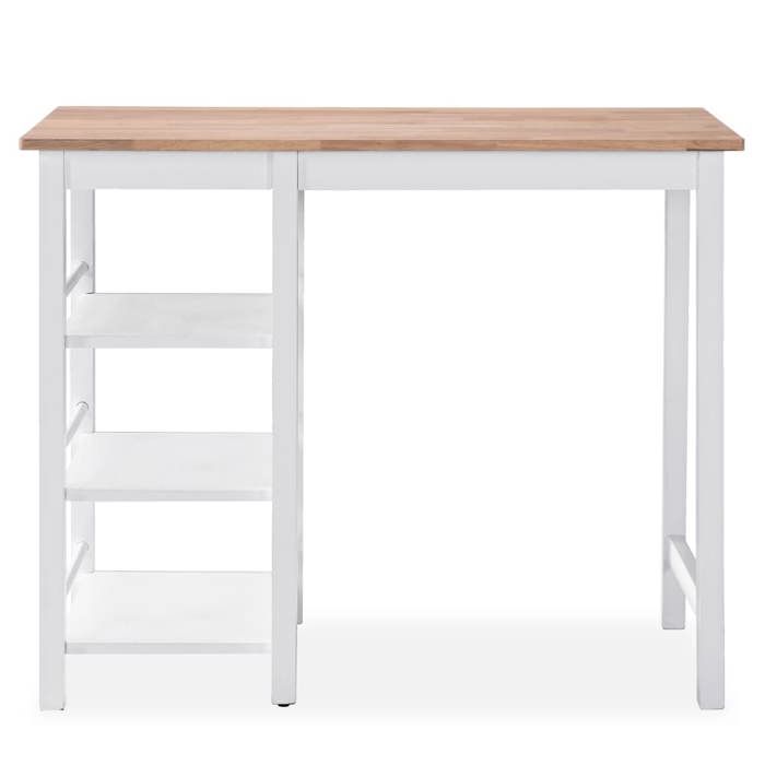 Table cuisine 2 personnes + 2 chaises Blanc - LEMON® Ensemble de bar 3 pcs - MDF Blanc 492 - Soldes