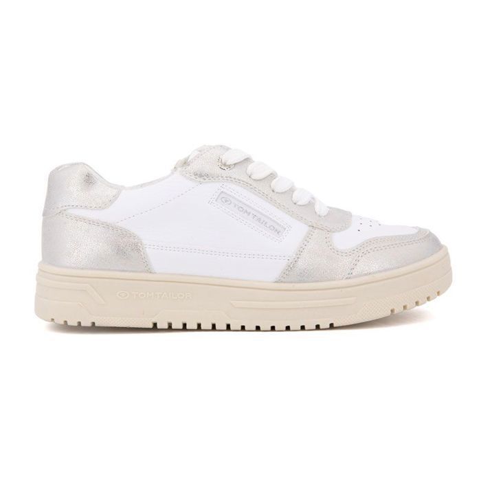 Tom Tailor Baskets silver à lacets semelle crème Femme TOM TAILOR