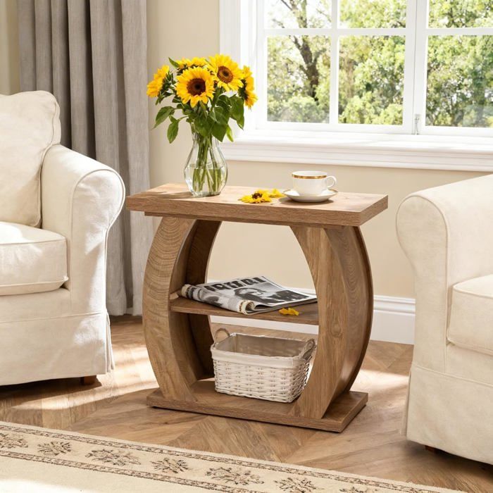Table dappoint - LITTLE TREE - Little Tree - 70×30×65 cm - 3 étagères - Bois massif naturel