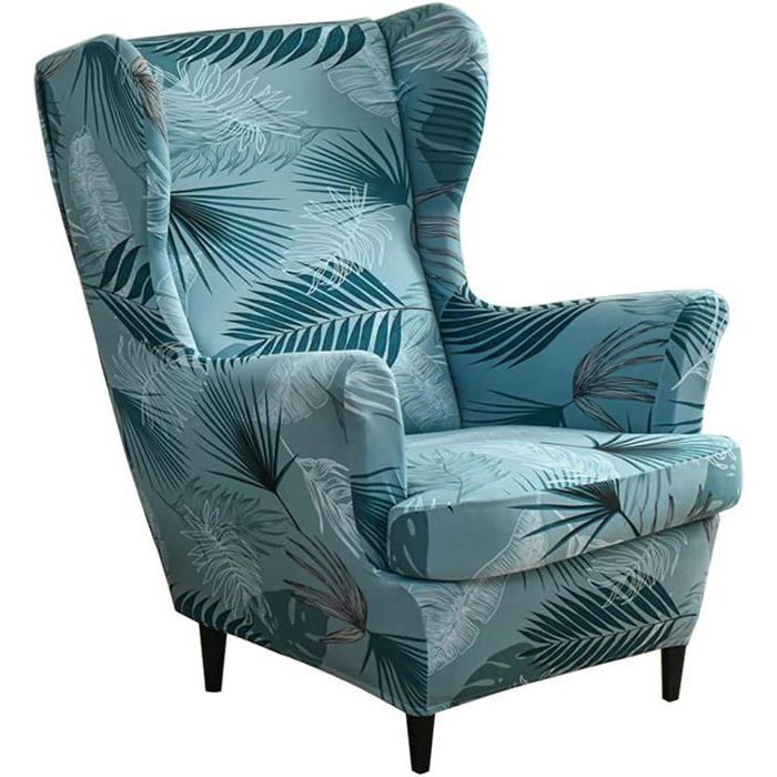 Housse de Fauteuil à Oreilles Extensible Housse Fauteuil à Oreilles 2 pièces Housse de Protection Couvre Style A Multicolore