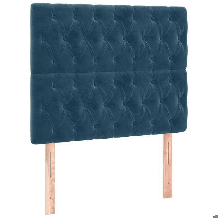 Tête de lit - {1 pièce} - Cadre fiable - Matériau durable - à LED - Bleu foncé 90x7x118/128cm Velours 213026drz73s