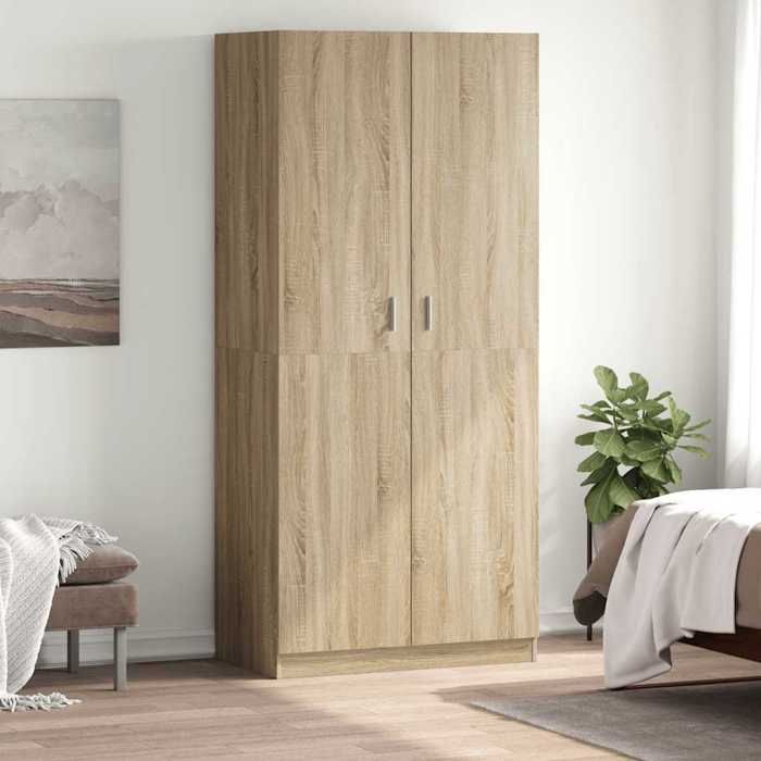 Garde-robe - Organisateur de vêtements - bois dingénierie - chêne sonoma - avec 2 portes - 90 x 52 x 200 cm@rtv21z Garde-robe - Organisateur de vêtements - bois dingénierie - chêne sonoma - avec 2 portes - 90 x 52 x 200 cm@rtv21z