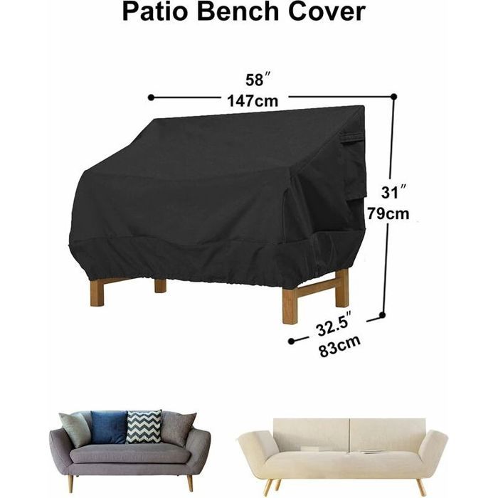 Housse de protection canapé - Tissu Oxford 210D imperméable Résistant aux UV et intempéries - Mobilier de jardin extérieur