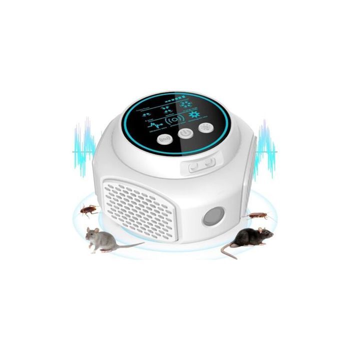 Répulsif à ultrasons pour souris et rats – Couverture 300 m² – 3 modes – Technologie ultrasonique 360° – Non toxique et inodore