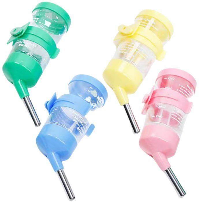 Breuvoir pour les rongeurs 4 pièces Biberon Hamster Biberon Lapin Nain pour Cage Dispensateur deau pour petits - MMCD-ZGL-05425
