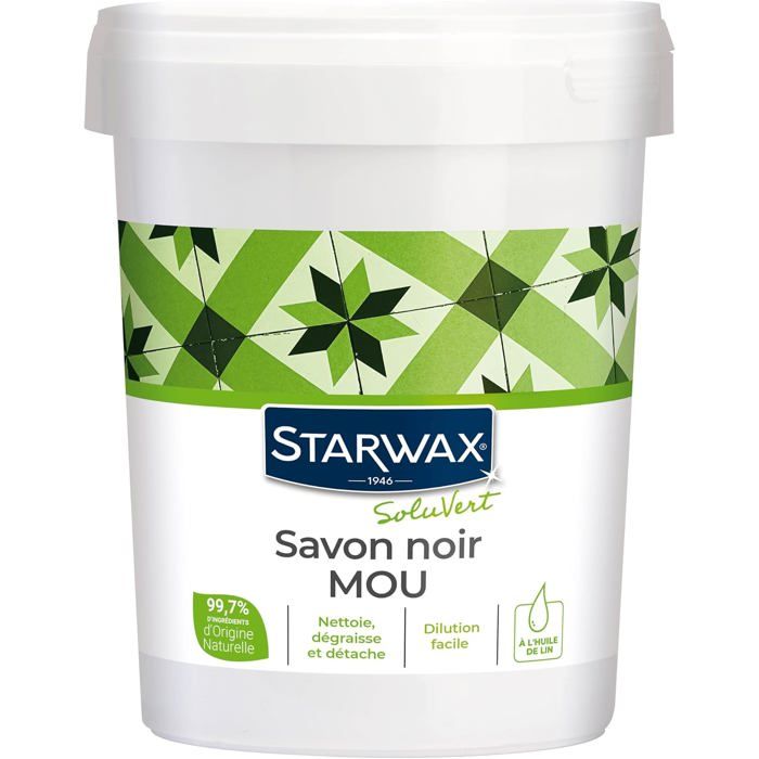 Savon noir mou à lhuile de lin-1kg-Nettoie-dégraisse et détache-997% dorigine naturelle-Fabrication Française-Dilution facile