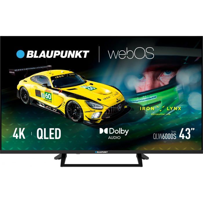 Téléviseur QLED 4K noir Blaupunkt 43 108 cm Ultra HD 3840 x 2160 HDR HDR10 webOS Wi Fi intégré