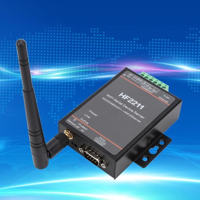 Serveur Série RS485 Vers WiFi - Module Communication Sans Fil - Interface RJ45 - Compatible ModbusTCP