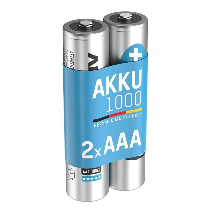 Lot De 8 Piles Rechargeables NiMH ANSMANN AAA 1000 MAh - Faible Autodécharge, Livrées Préchargées - Pour Appareils énergivores (appareils Photo, Instruments)