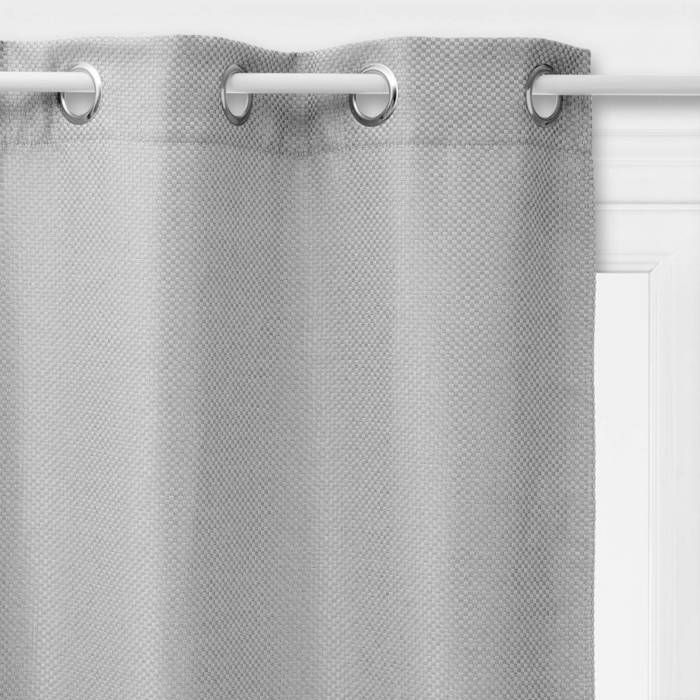 Rideau Occultant 140 X 260 Cm Tresse Atmosphera Gris Clair