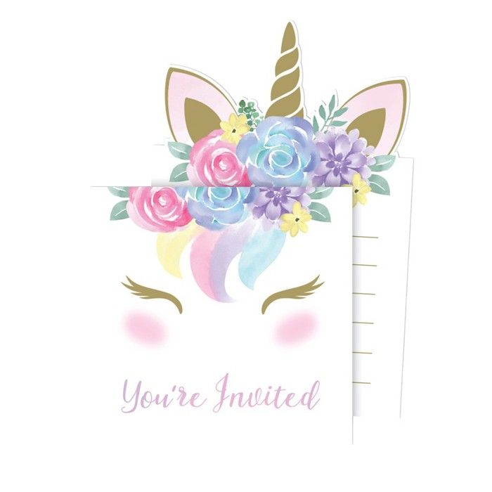 8 Cartons D Invitation Avec Enveloppes Licorne Feerique 10 X 15 Cm Colore Cdiscount Beaux Arts Et Loisirs Creatifs