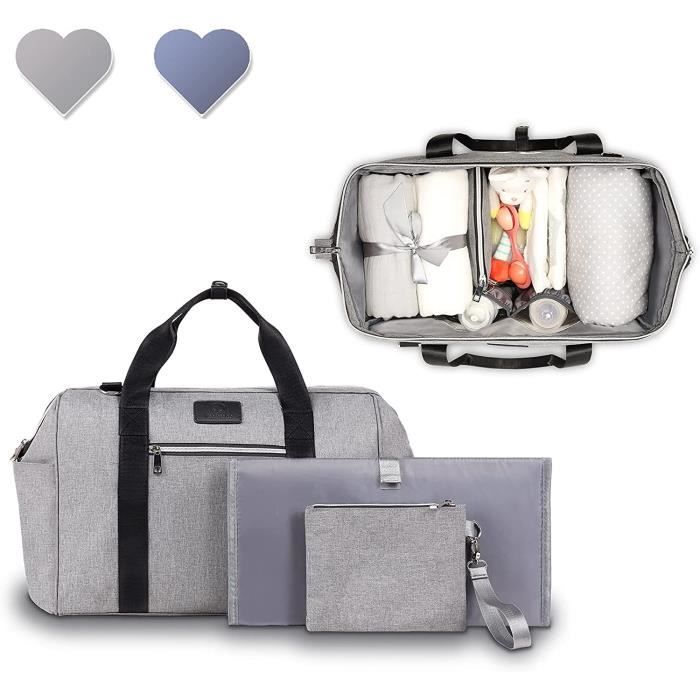Pomelo Best Sac à Langer Bandoulière - Grande Capacité Oxford Imperméable - Avec Matelas Et Crochets