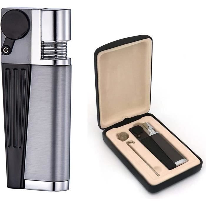 JL01 - Briquet étanche Coupe-vent Réglable Avec Sifflet - Double Flamme, Sans Gaz Inclus