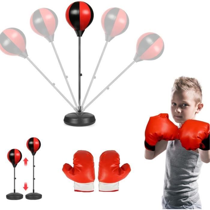 Set de Sacs de Frappe pour Enfants avec Gants de Boxe et Pompe,Sac de Boxe  Set de Boxe Boule de Boxe, Hauteur Réglable 70-105 cm - Cdiscount Sport