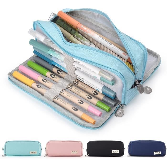 Trousse à Crayons Avec Deux Loups En Colère De Grande Capacité Pour Garçons Et Filles, 3 Compartiments, Pour étudiants, Papeterie, Marqueur Pour L'école, Le Bureau, Le Travail, Deux Loups En Colère
