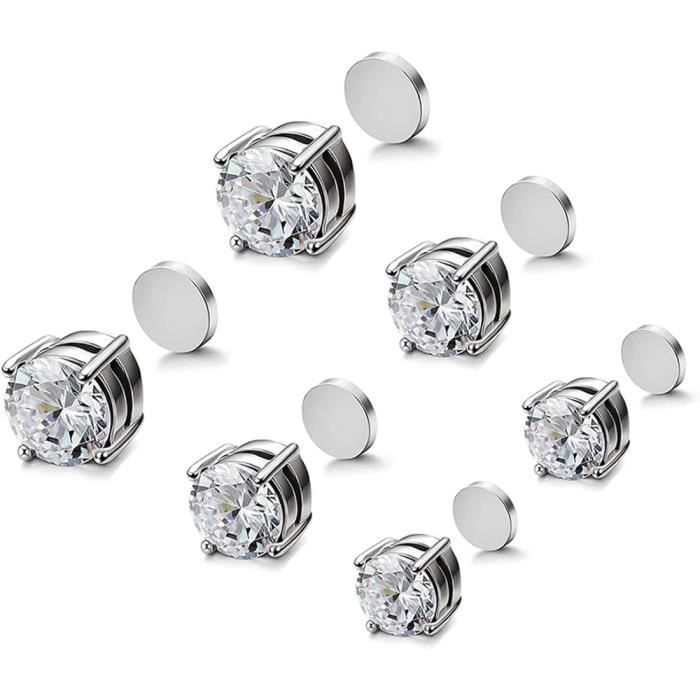 Set 9 Paires Boucles D'oreilles YADOCA - Acier Inoxydable 316L - Zirconium - Créoles Et Boules - Pour Femmes