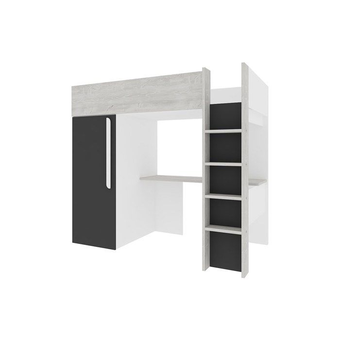 Dormant haut Bo9 avec des accents gris comprenant un bureau et une armoire. Fabriqué en aggloméré et fini en mélamine de haute q... Dormant haut Bo9 avec des accents gris comprenant un bureau et une armoire. Fabriqué en aggloméré et fini en mélamine de haute q...
