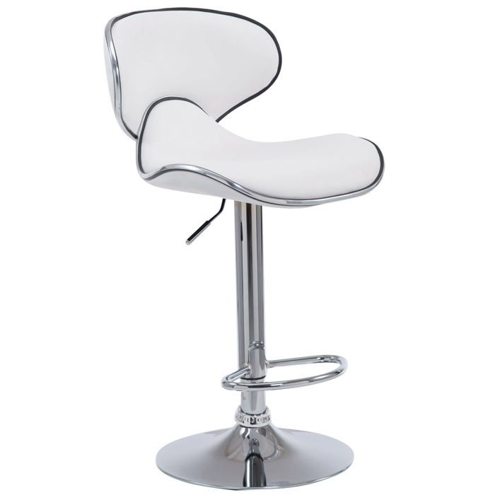 Tabouret de bar chaise de bar hauteur reglable avec repose pieds en synthetique blanc et metal 10_0000078 Tabouret de bar chaise de bar hauteur reglable avec repose pieds en synthetique blanc et metal 10_0000078